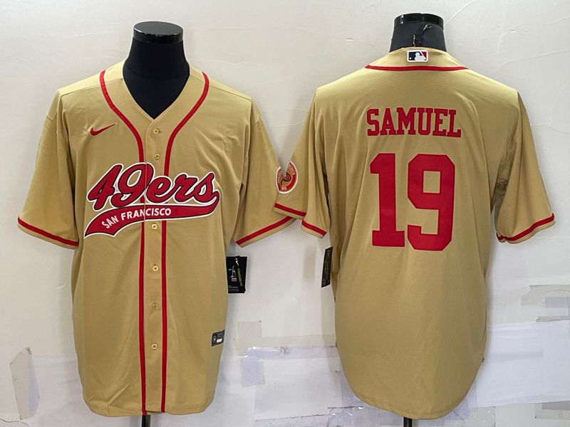 Men San Francisco 49ers #19 Samuel Yellow 2022 Nike Co branded NFL Jersey1